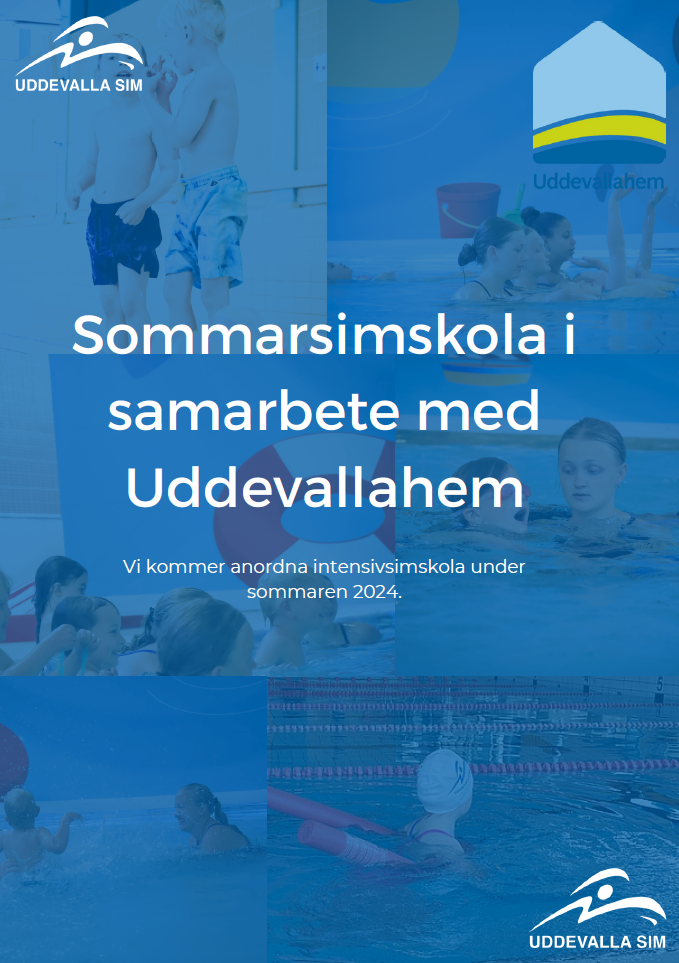 Affisch med texten: Sommarsimskola i samarbete med Uddevallahem