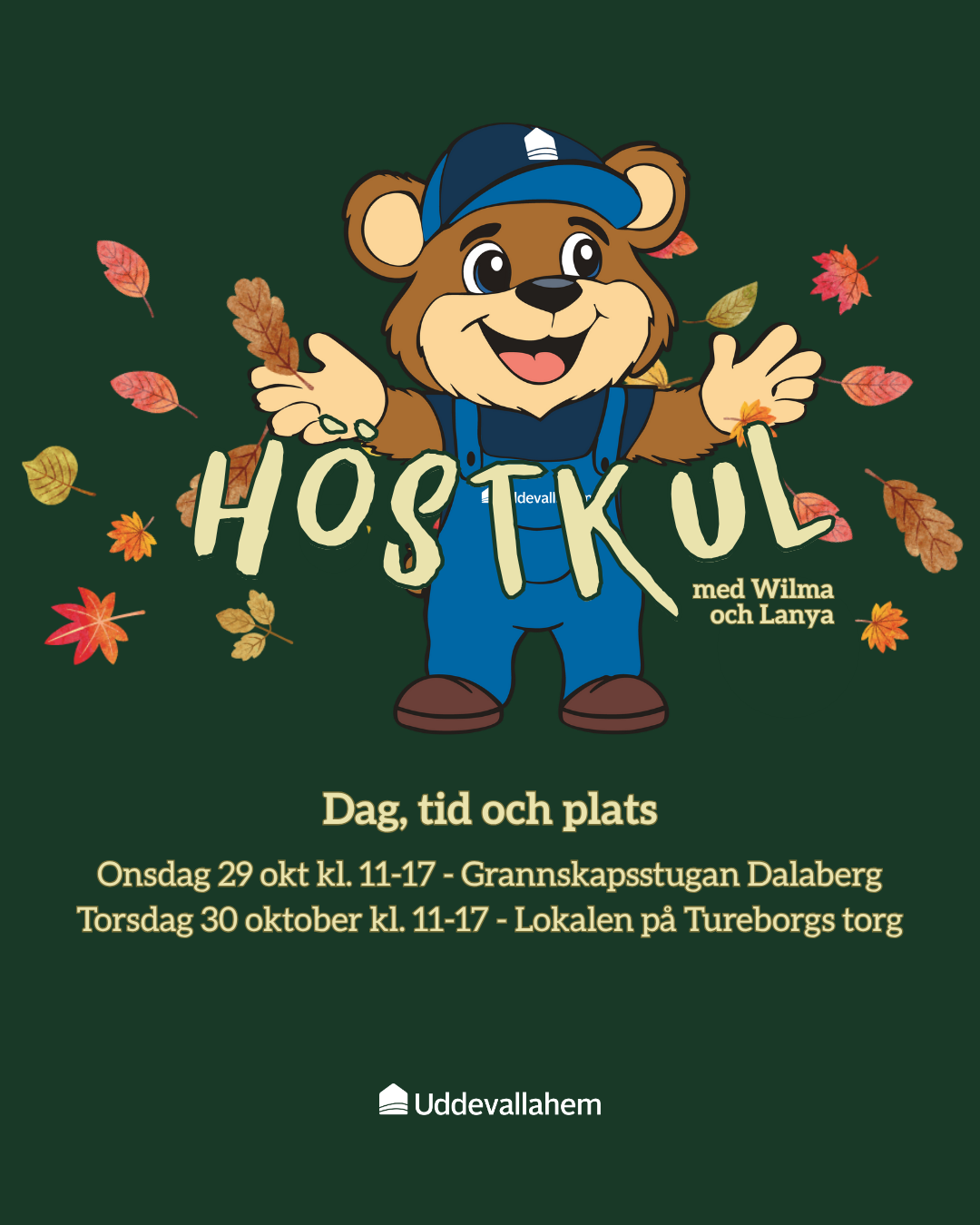 Grön bakgrund med texten höstkul