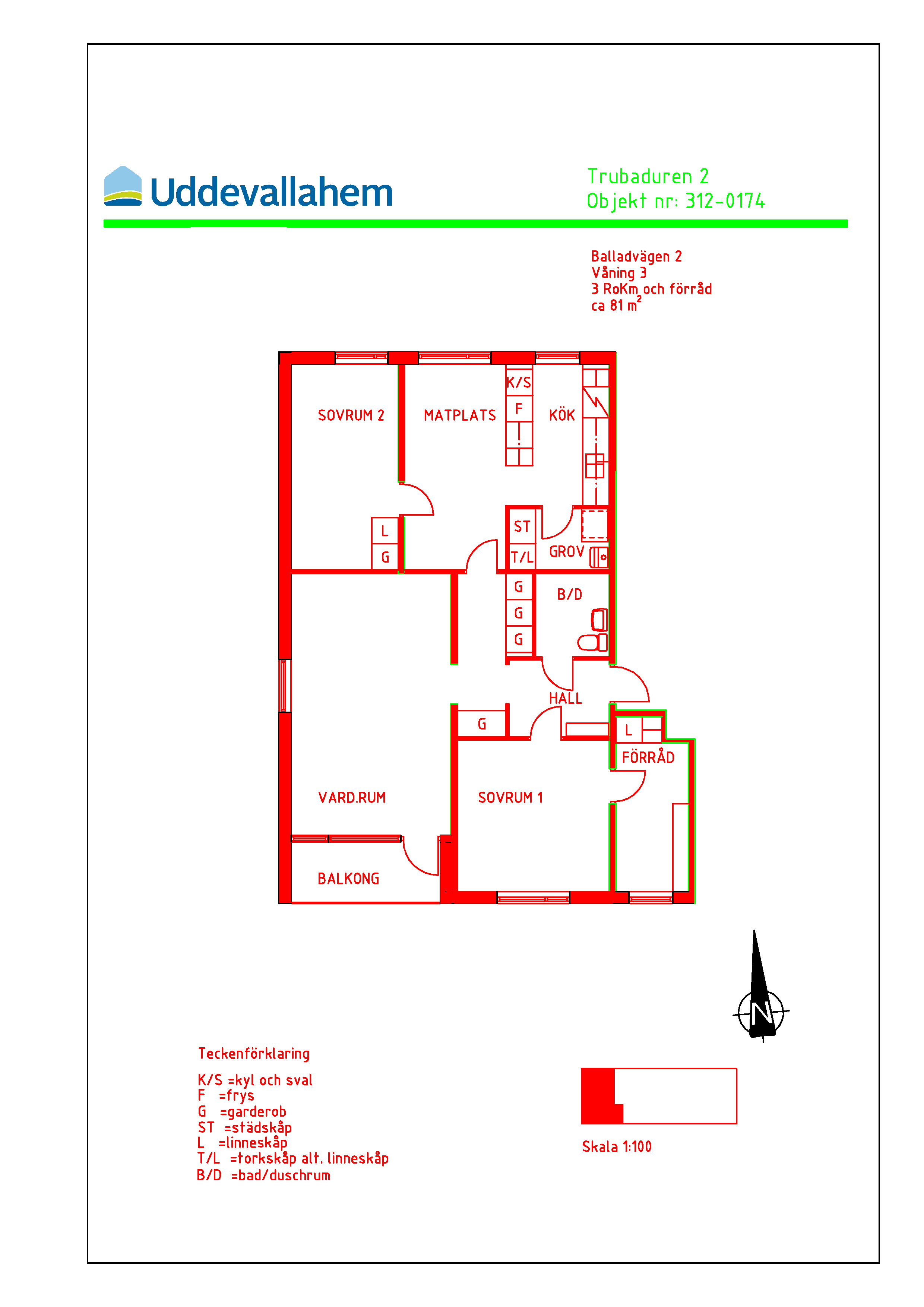 Ritning på planlösning Balladvägen 2