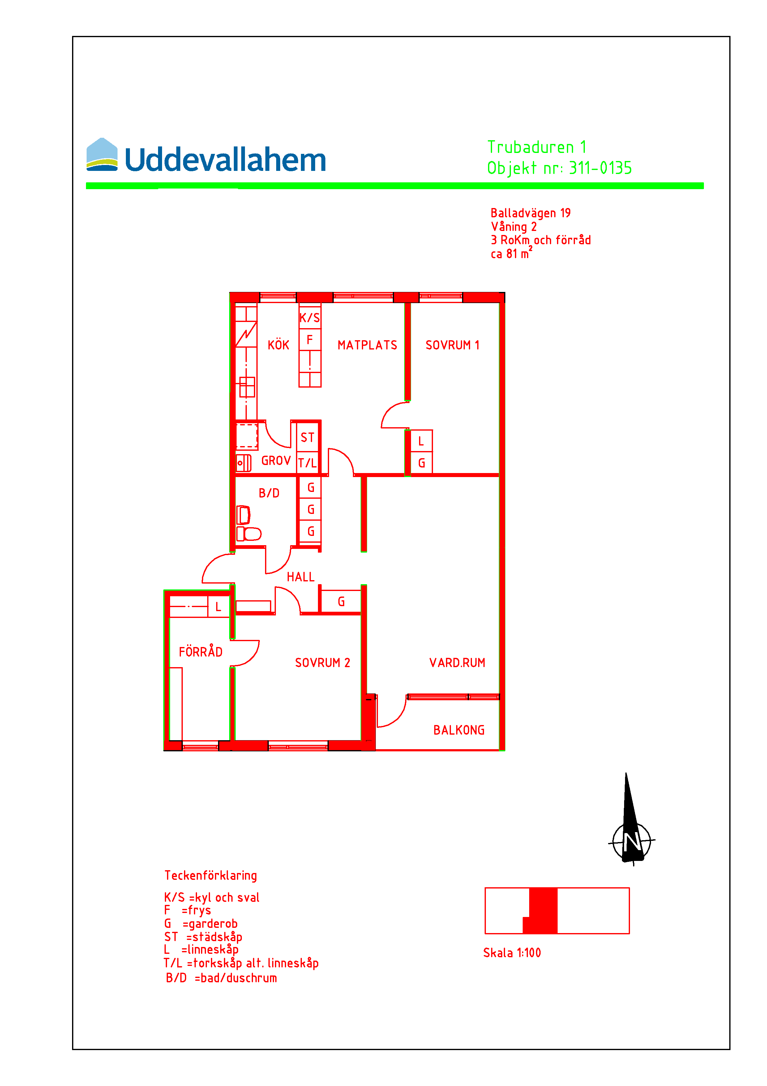 Ritning på planlösning Balladvägen 19